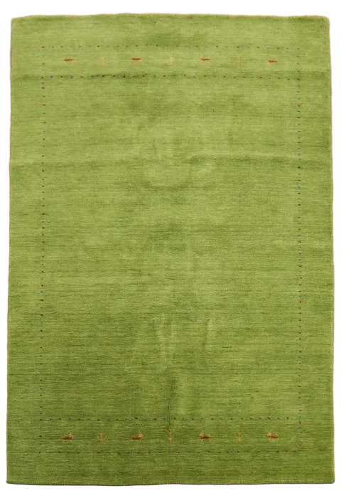 Lush Green Handmade Wool Rug: Perfect for Eco-Friendly Spaces 5'x8'