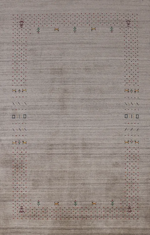 Handmade Gabbeh Indian Area Rug 5x8