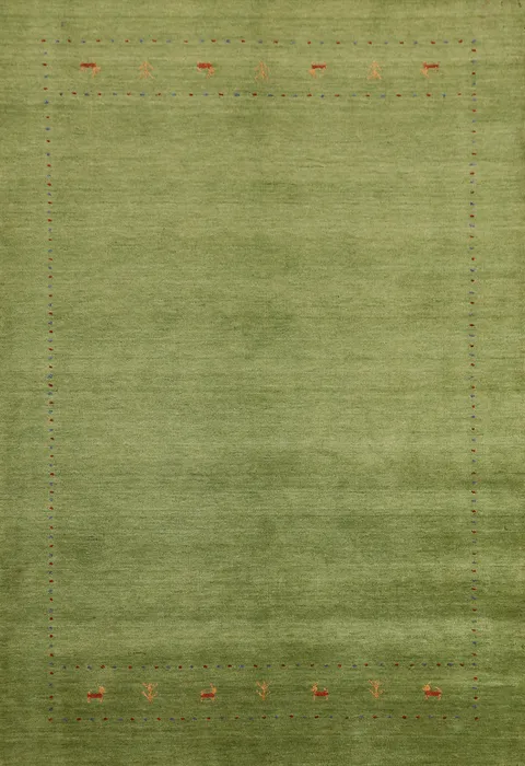 Green Wool Gabbeh Indian Area Rug 5x8