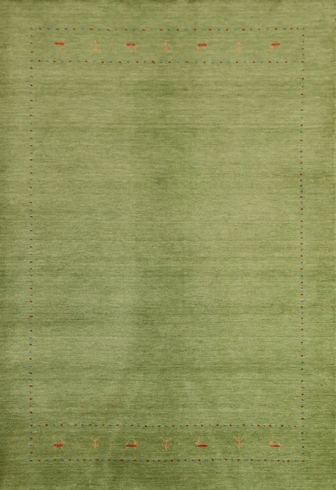 Green Handmade Wool Gabbeh Indian Area Rug 5x8