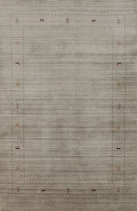 Little Animals Design Wool Gabbeh Indian Area Rug 5x8