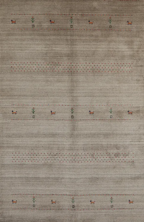Handmade Wool Gabbeh Indian Area Rug 5x8