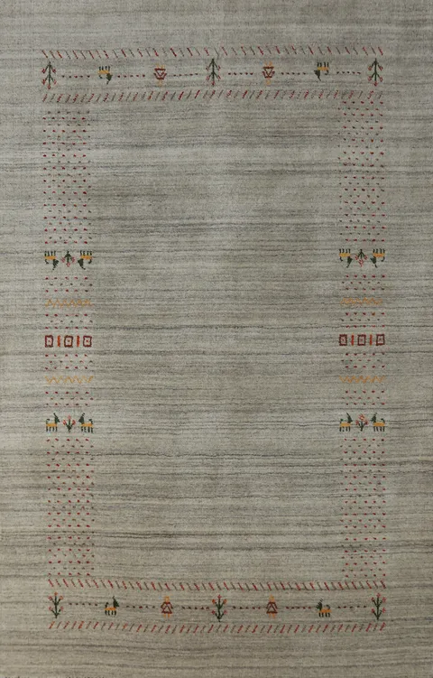 Tribal Wool Gabbeh Indian Area Rug 5x8