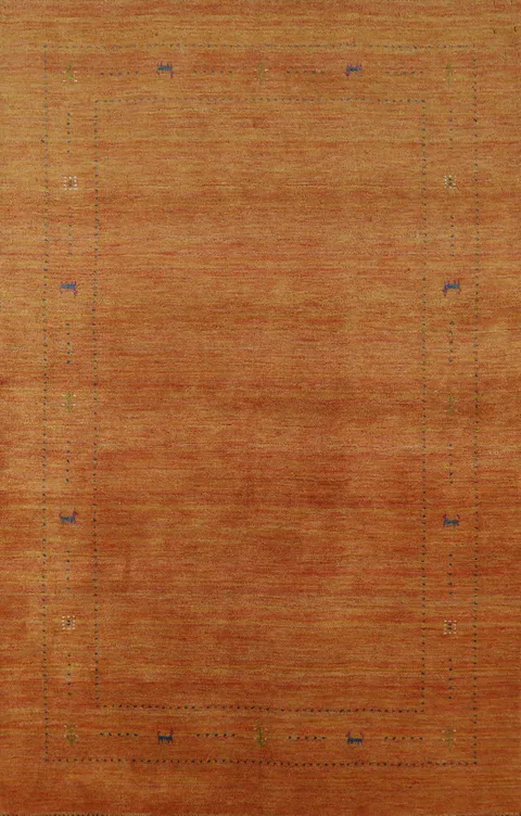 Handmade Wool Gabbeh Indian Area Rug 5x8