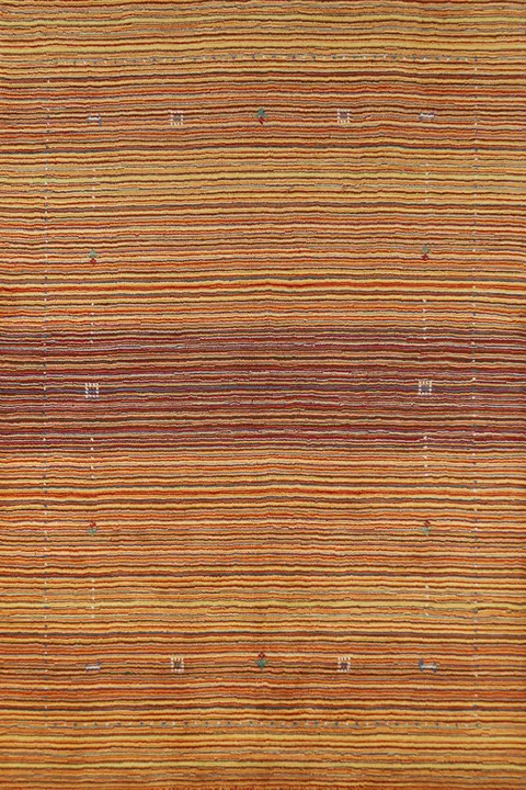 Striped Wool Gabbeh Indian Area Rug 5x8