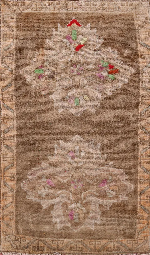 Antique Look Geometric Anatolian Turkish Foyer Rug 2x3