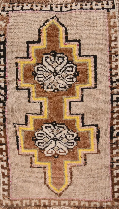 Geometric Anatolian Turkish Foyer Rug 2x3
