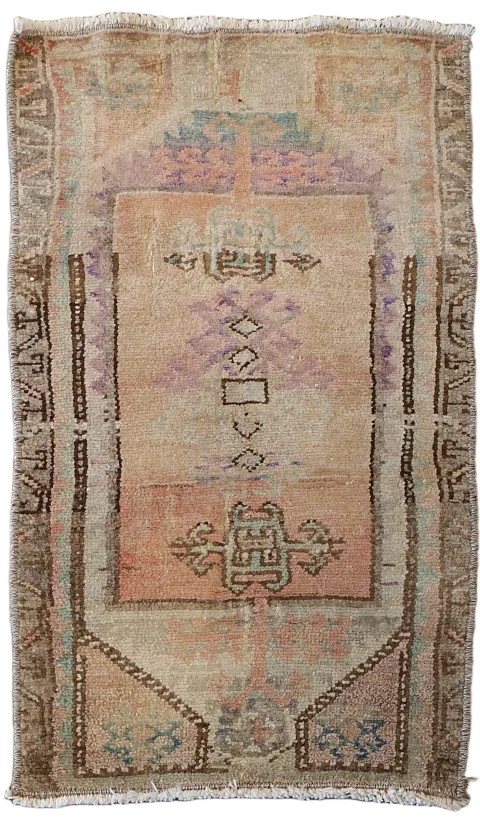 Antique Look Anatolian Oriental Accent Rug 1x2