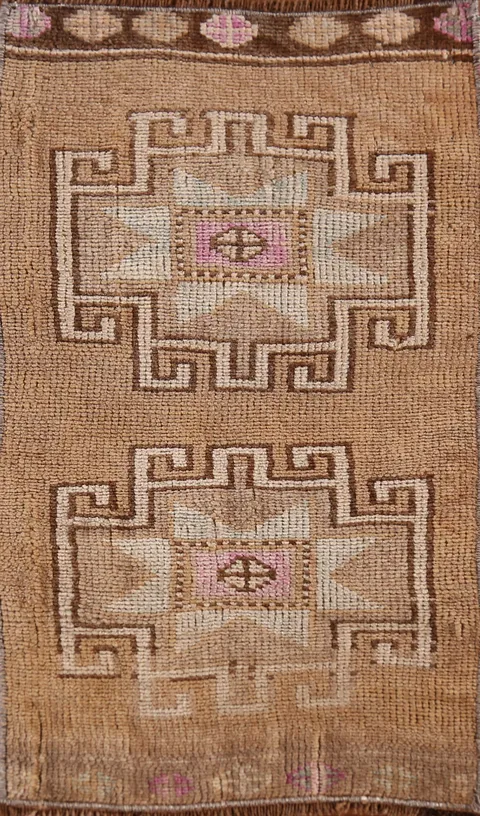 Geometric Anatolian Oriental Accent Rug 1x2