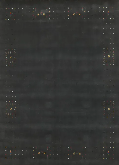 Dark Gray Animals Gabbeh Indian Area Rug 8x10