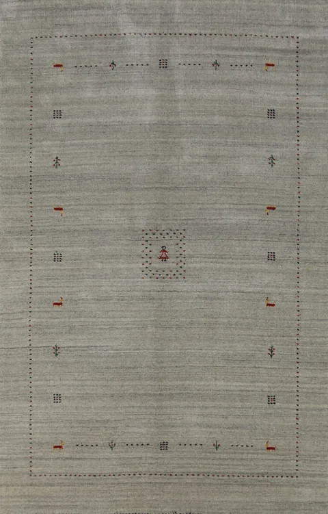 Handmade Wool Gabbeh Indian Area Rug 5x8