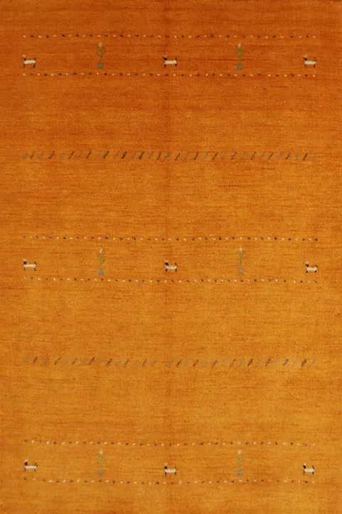 Orange Wool Tribal Gabbeh Indian Rug 4x6