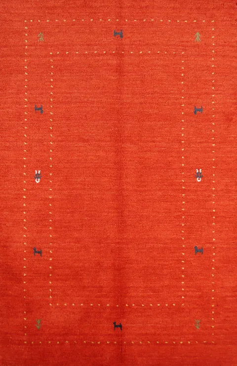 Little Animals Wool Tribal Gabbeh Indian Rug 4x6