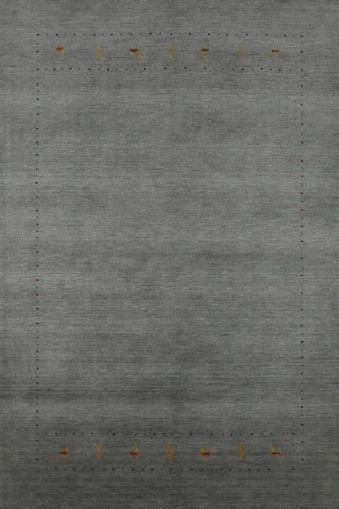 Gray Tribal Wool Gabbeh Indian Area Rug 5x8