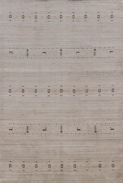 Little Animals Design Gabbeh Indian Area Rug 5x8