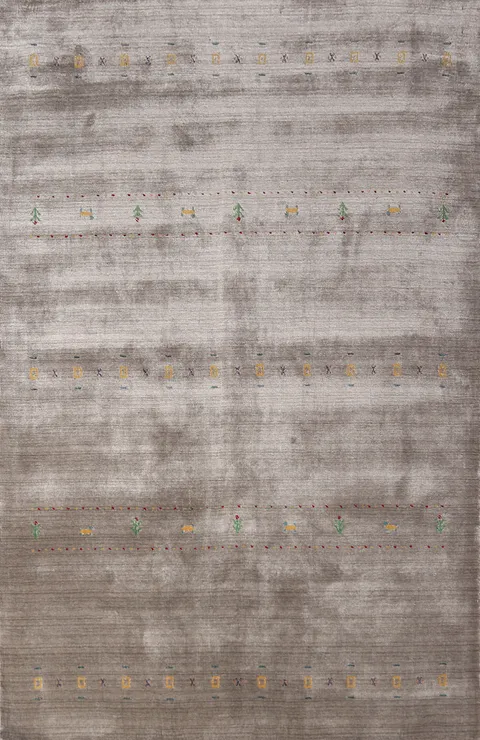 Handmade Gabbeh Indian Area Rug 5x8