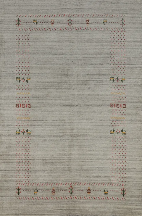 Handmade Gabbeh Indian Area Rug 5x8
