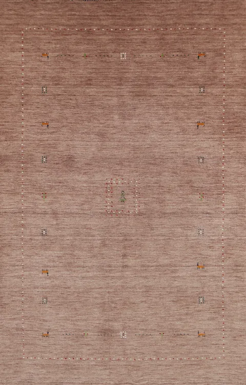 Tribal Wool Gabbeh Indian Area Rug 5x8