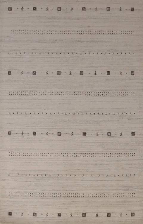 Tribal Wool Gabbeh Indian Area Rug 5x8