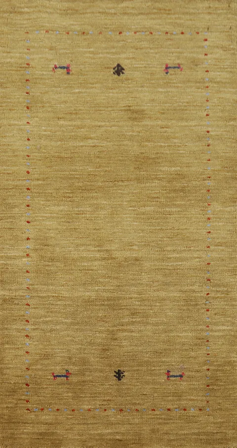 Green Wool Gabbeh Indian Rug 3x5