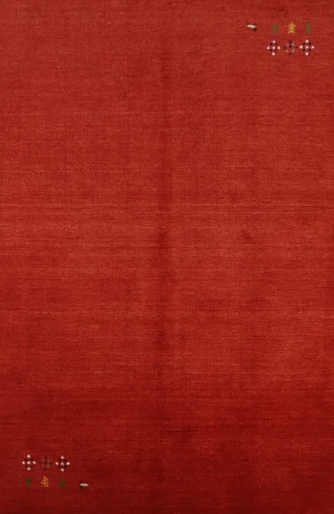 Orange Wool Gabbeh Indian Area Rug 5x8