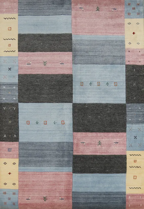 Handmade Wool Gabbeh Indian Area Rug 5x8