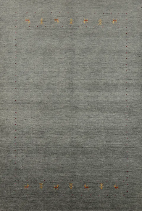 Gray Wool Gabbeh Indian Area Rug 5x8