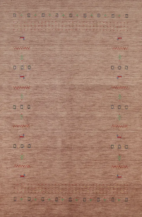 Tribal Wool Gabbeh Indian Area Rug 5x8