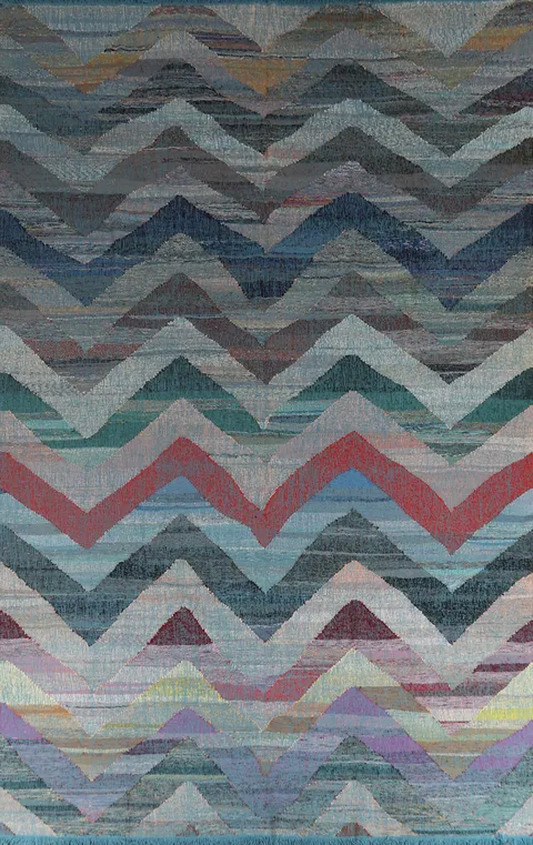 Chevron Wool Modern Kilim Turkish Large Rug 10x14