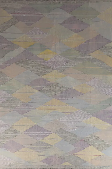 Geometric Wool Modern Kilim Turkish Area Rug 10x13