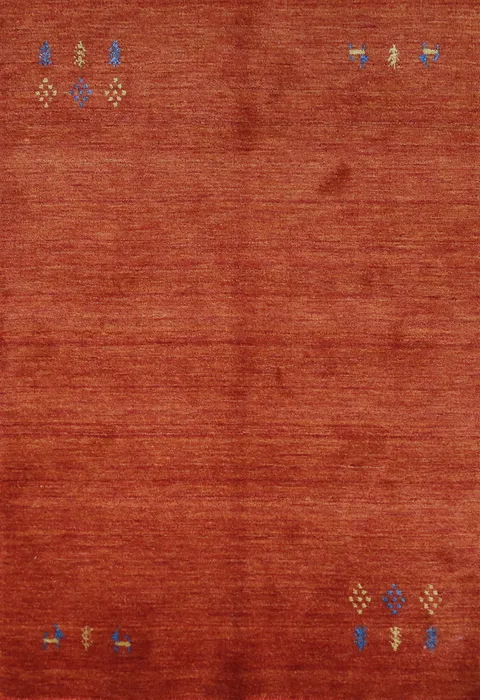 Orange Wool Tribal Gabbeh Indian Rug 4x6