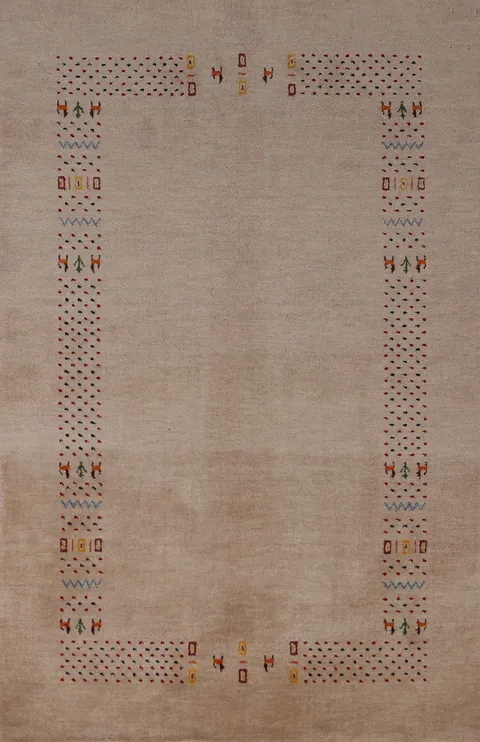 Camel Wool Tribal Gabbeh Indian Rug 4x6