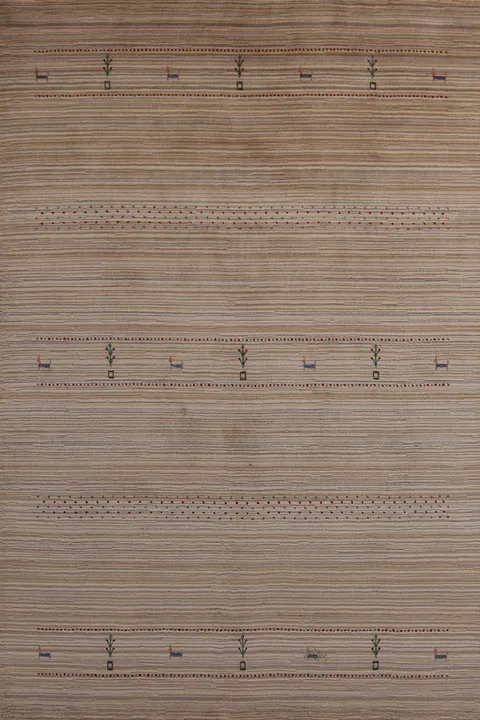 Tribal Wool Gabbeh Indian Area Rug 5x8