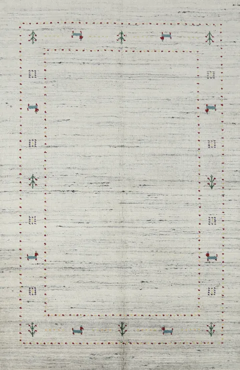Little Animals Wool Gabbeh Indian Rug 4x6