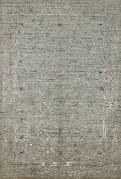 Tribal Wool Gabbeh Indian Area Rug 6x8