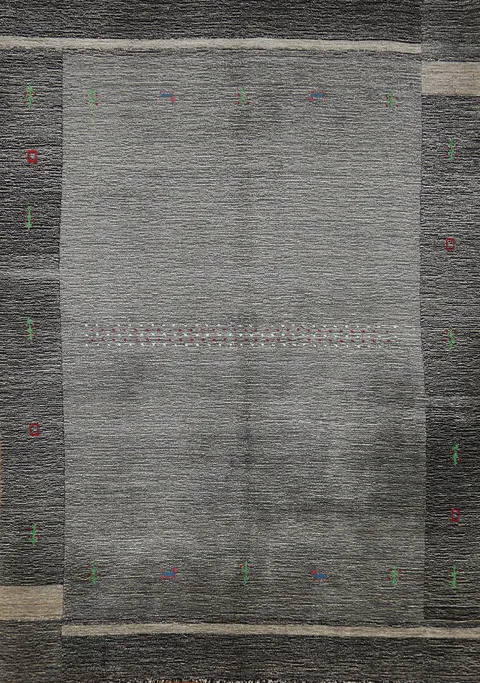 Gray Wool Gabbeh Indian Rug 5x7