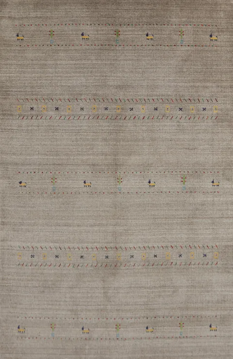 Handmade Wool Gabbeh Indian Area Rug 5x8