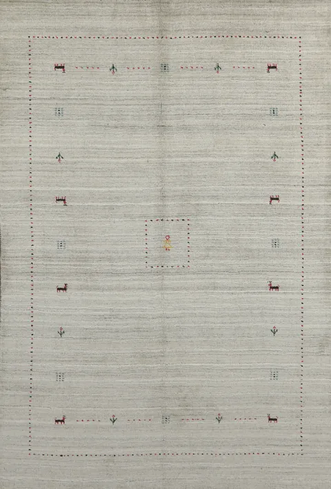 Handmade Wool Gabbeh Indian Area Rug 5x8