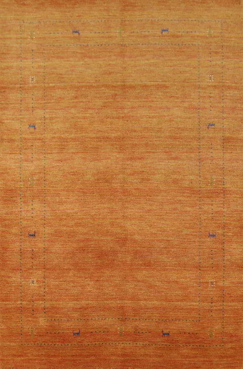 Tribal Wool Gabbeh Indian Area Rug 5x8