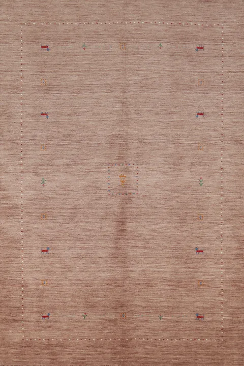 Light Brown Wool Gabbeh Indian Area Rug 5x8