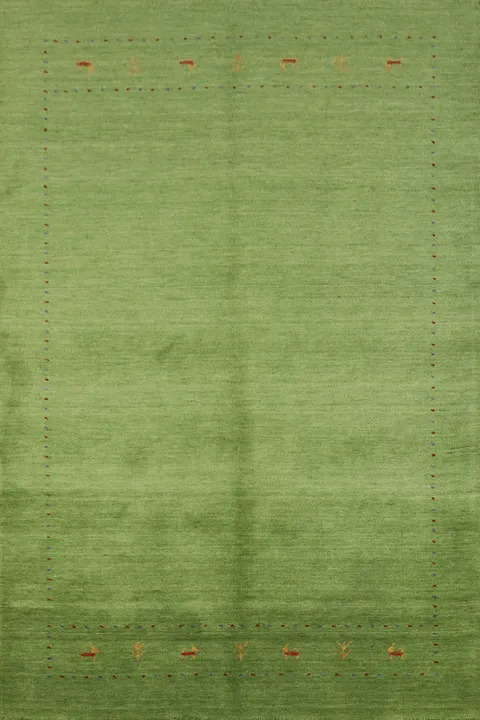 Handmade Green Gabbeh Indian Area Rug 5x8