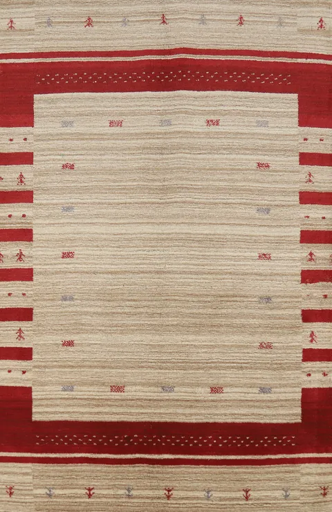 Tribal Wool Gabbeh Indian Rug 4x6