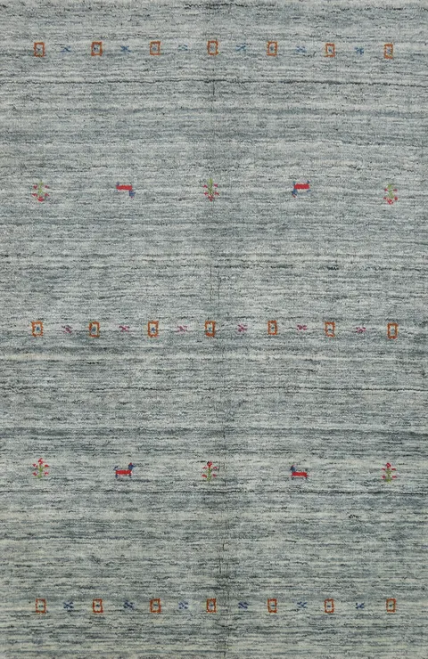 Tribal Wool Gabbeh Indian Rug 4x6