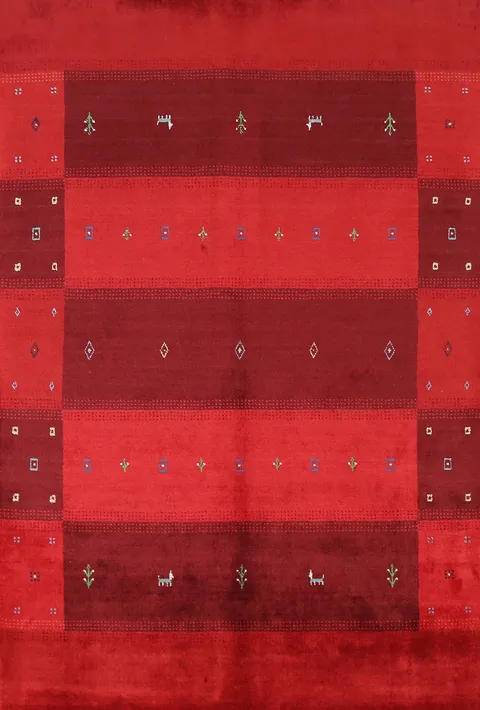 Little Animals Wool Gabbeh Indian Area Rug 5x8