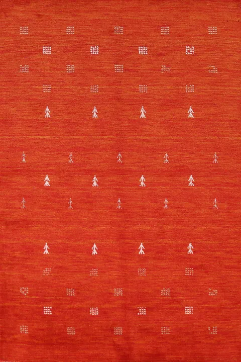 Rust Wool Gabbeh Indian Rug 5x7