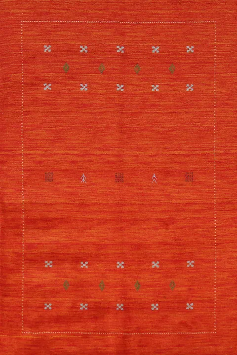 Rust Handmade Gabbeh Indian Rug 5x6