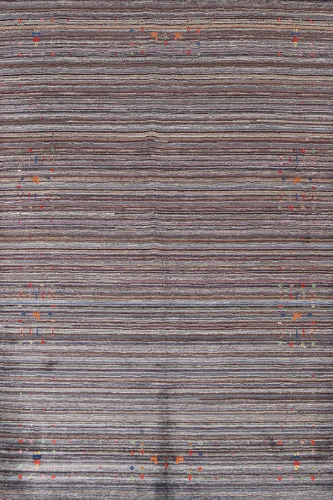 Striped Wool Gabbeh Indian Area Rug 6x8