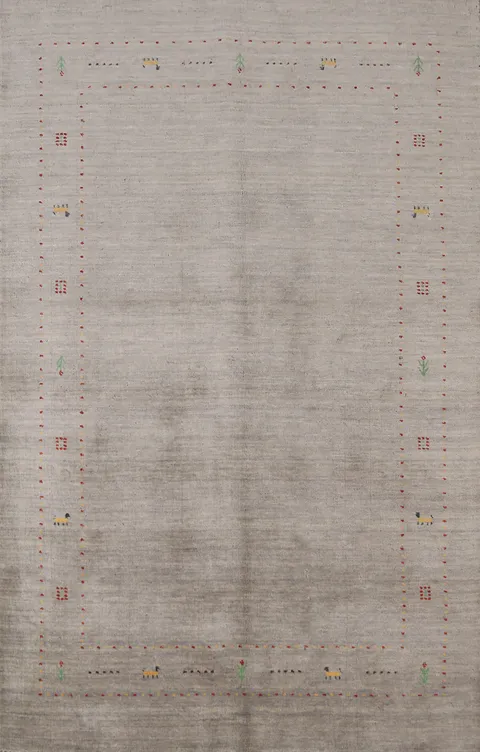 Tribal Gabbeh Indian Area Rug 5x8