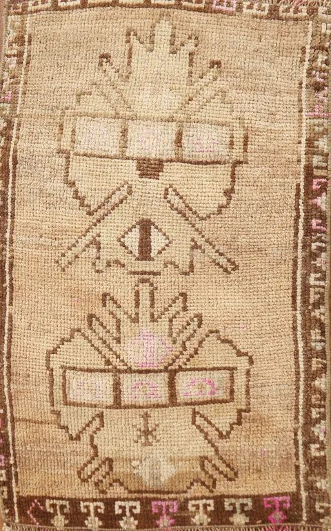Geometric Wool Anatolian Turkish Accent Rug 2x3