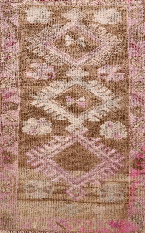 Antique Look Brown Anatolian Turkish Accent Rug 2x3